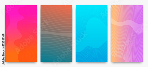Modern colorful gradient background with wave lines