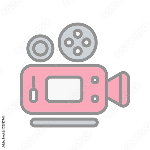 Video Camera Filled light Vector Icon Design