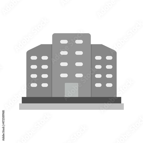 Building Flat Gray Circle Vector Icon Design