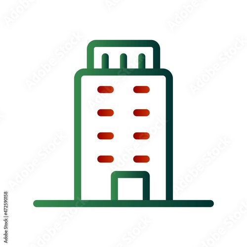 Building Line Gradient Vector Icon Design