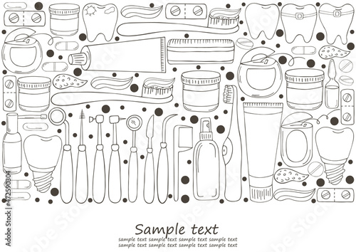 Monochrome medical illustrations. Coloring pages, black and white