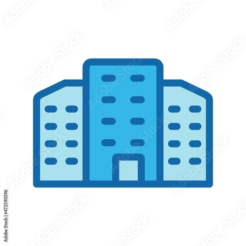 Building Line Filled Blue Vector Icon Design