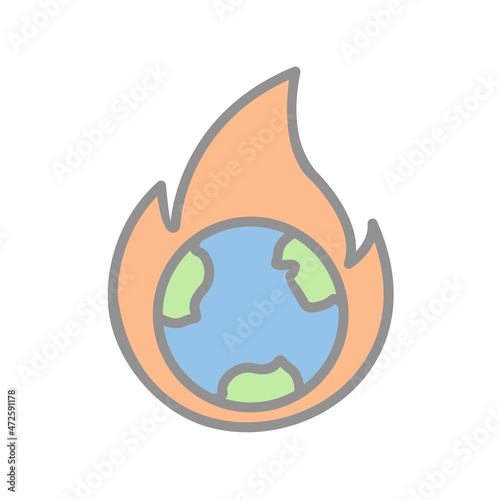 Fire Line Filled Light Vector Icon Design