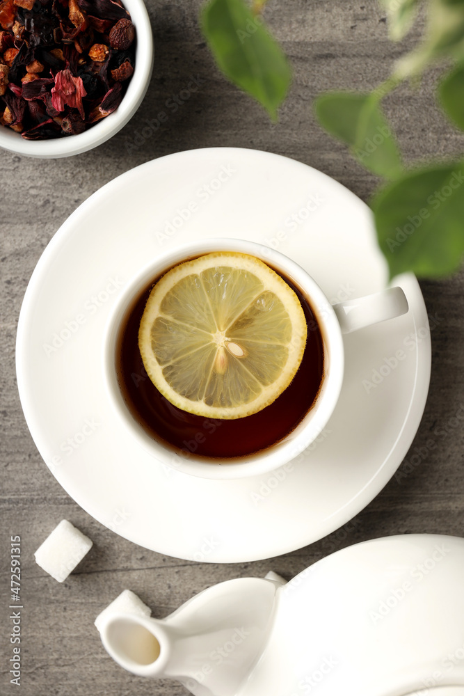 Concept of hot drink with tea, close up Concept of hot drink with tea, close up