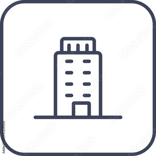 Building Line Round Corner Vector Icon Design