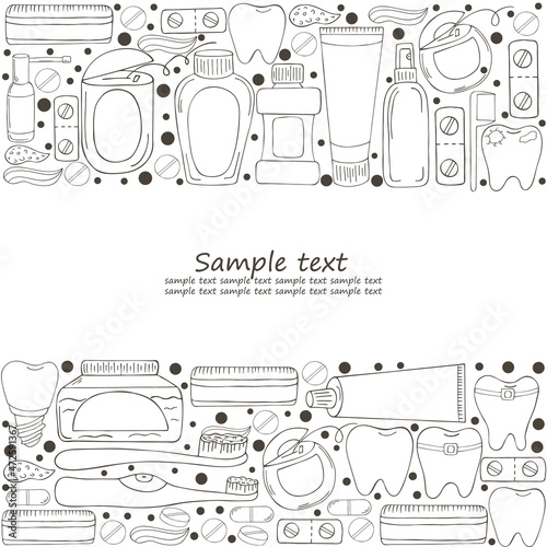 Monochrome medical illustrations. Coloring pages, black and white
