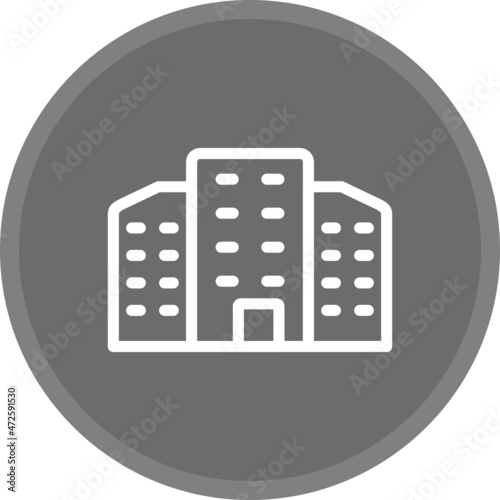 Building Line Circle Grey Vector Icon Design