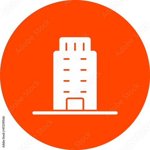 Building Line Circle Grey Vector Icon Design