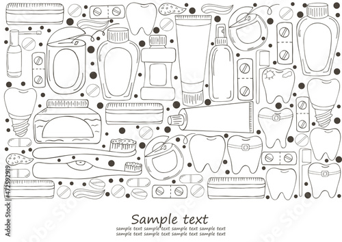 Monochrome medical illustrations. Coloring pages, black and white