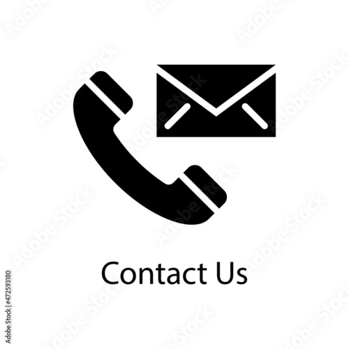 Contact Us vector Solid Icon Design illustration. Web And Mobile Application Symbol on White background EPS 10 File