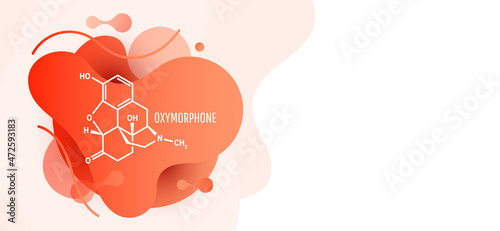 Oxymorphone opioid analgesic drug molecule.