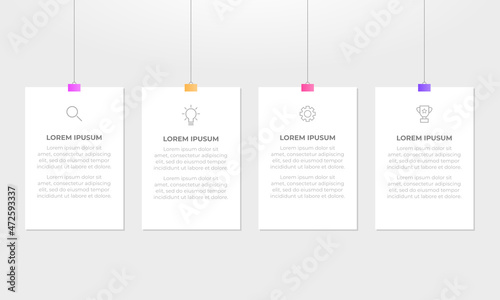Infographics with hanging options. Business concept with 4 steps.