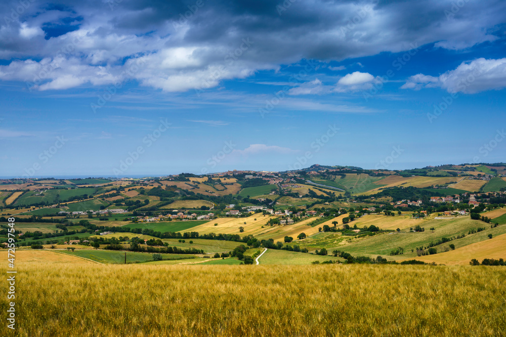 Rural landscape near Santa Maria Nuova and Osimo, Marche, Italy