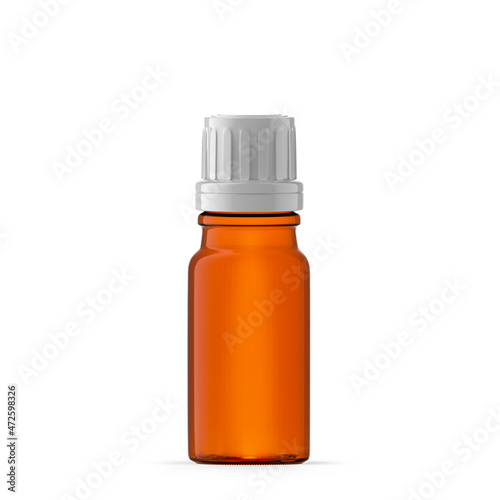 10 ml Amber Glass Essential Oil. Isolated