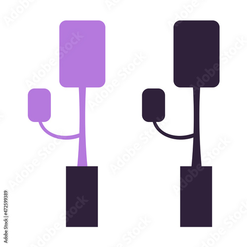 Minimalist Indoor Plant Silhouette - Amazing flat vector illustration of a long purple indoor plant on a pot suitable for clip art, website, app, icon, sign, design assets, and illustration in general