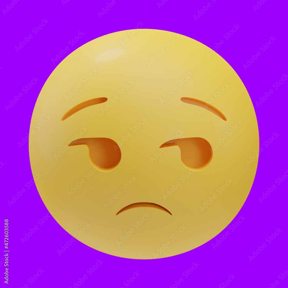 Fototapeta premium frown face emoji 3d illustration