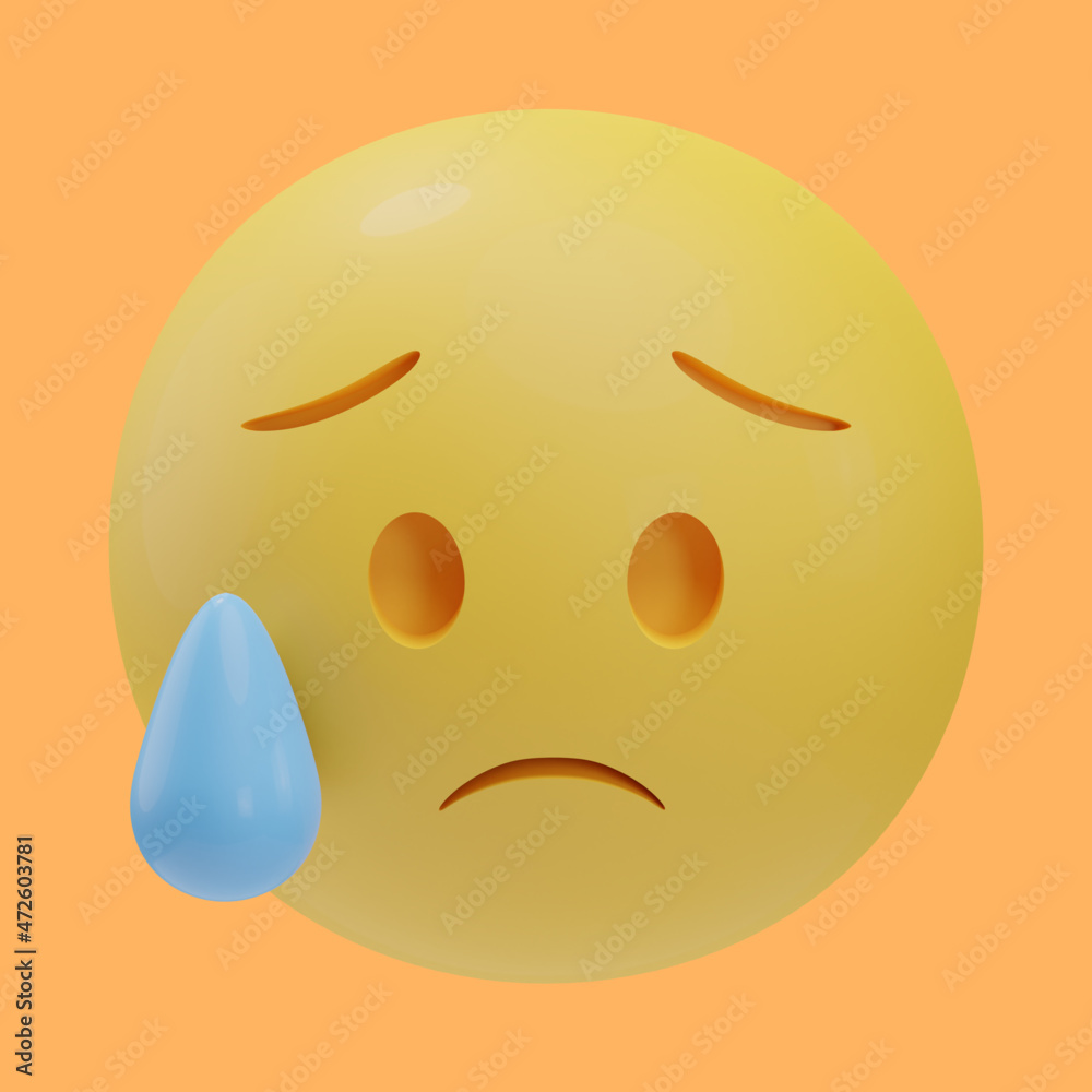 Obraz premium sad face emoji 3d illustration