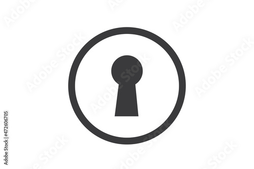 icon key hole isolated on circle on white background for website, application, printing, document, poster design, etc. vector EPS10