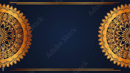 Luxury royal golden mandala background with borders for invitation and wedding card