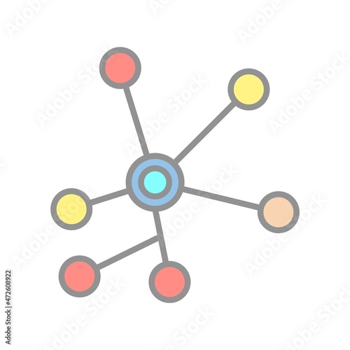 Chemical Bond Filled Light Vector Icon Design