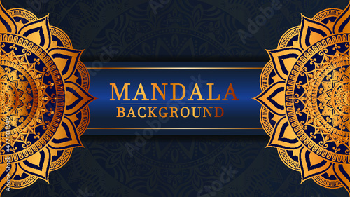 Luxury royal golden mandala background with borders for invitation and wedding card
