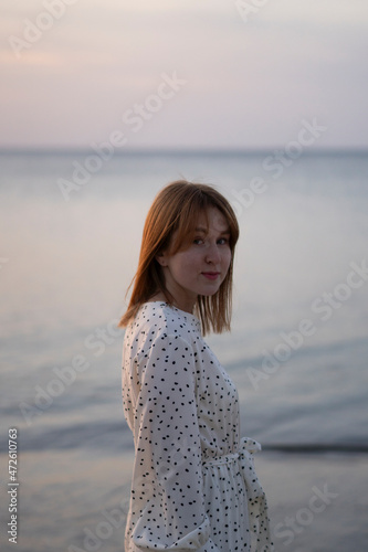 Kaliningrad, Russia. Young female on the seaside