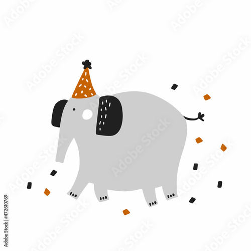 Vector illustration.Colorful cute elephant for design