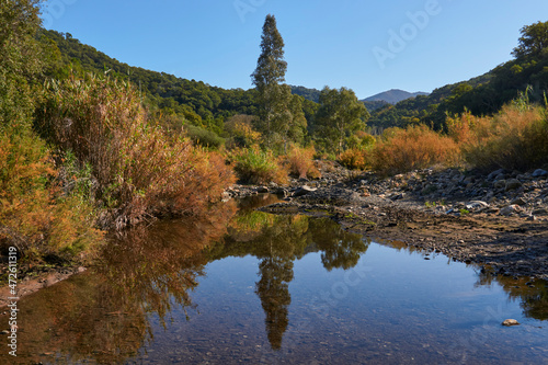 Autumn landscape in the Genal valley in the province of Malaga. Spain