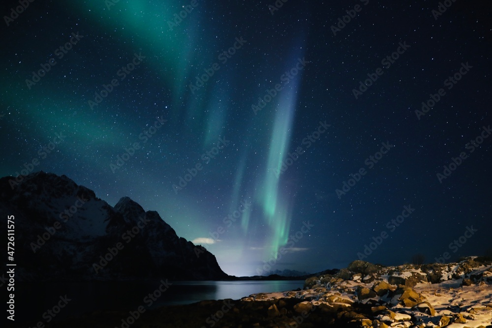 Aurora borealis / Northern lights in Lofoten, Norway

