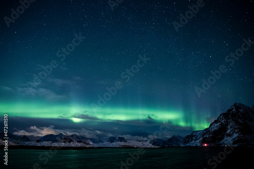 Aurora borealis / Northern lights in Lofoten, Norway  © Marius