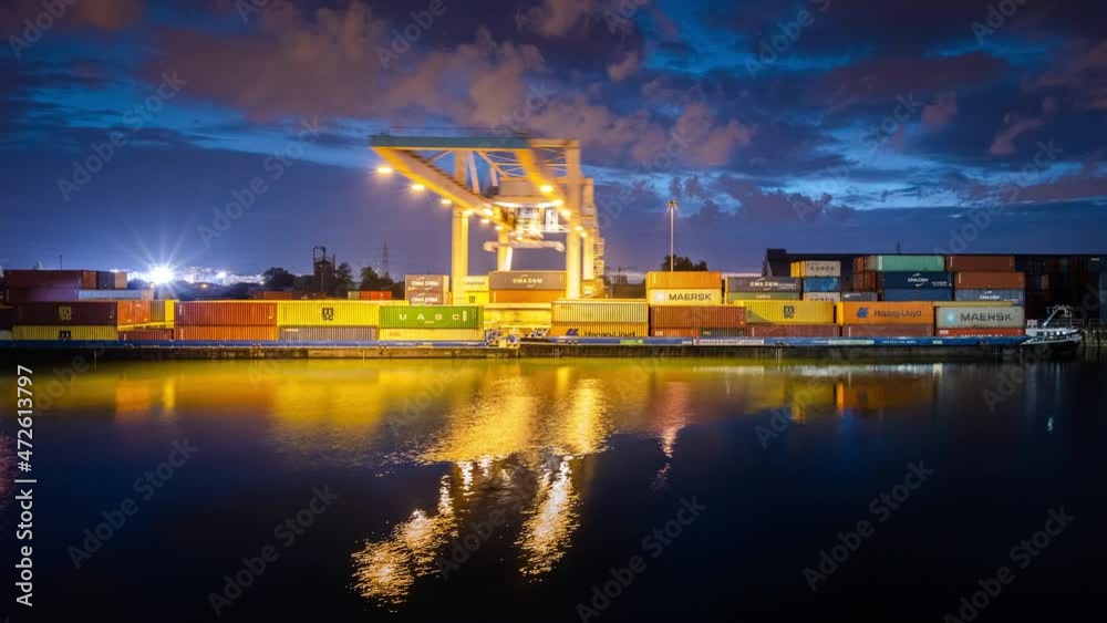 River cargo container port Strasbourg