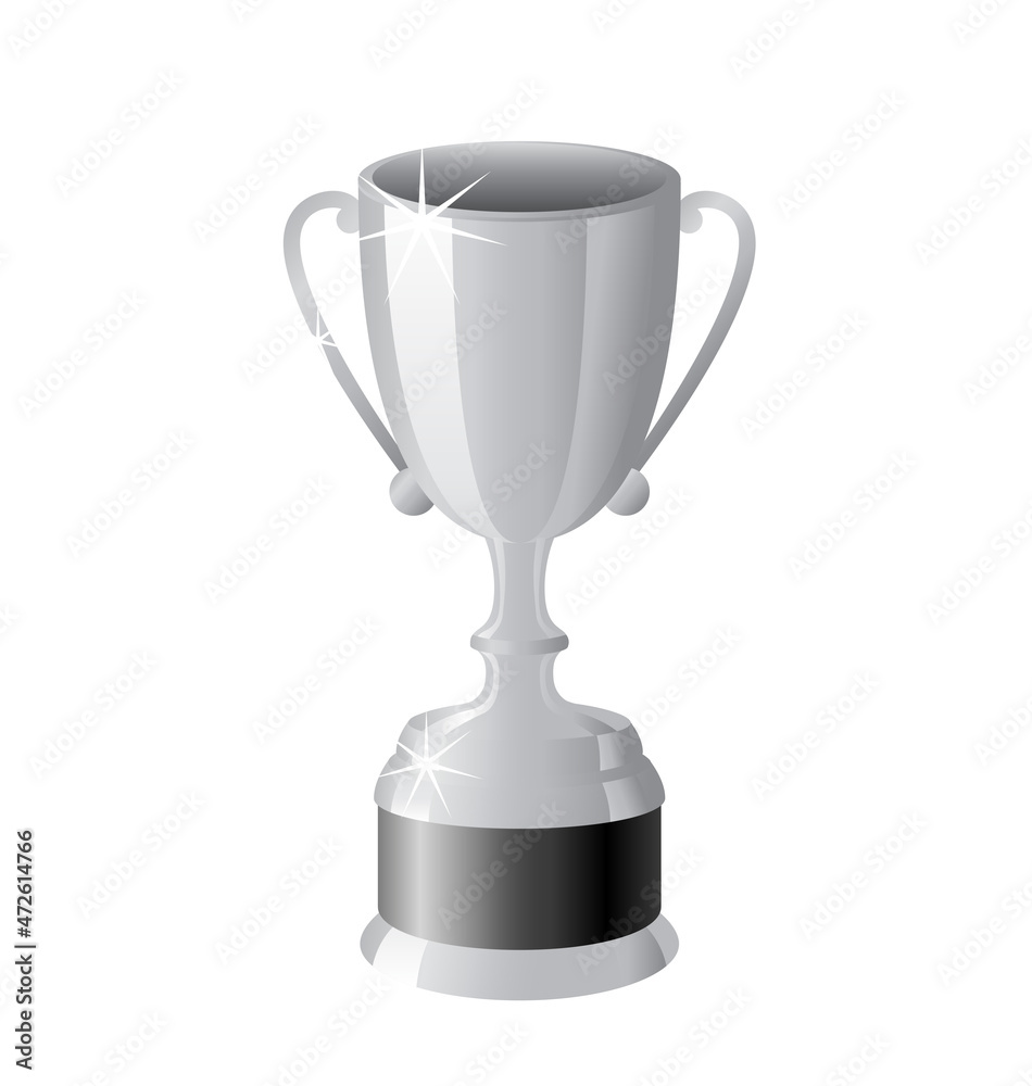 tall silver shiny trophy cup