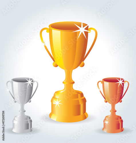 classic gold silver and bronze trophy set