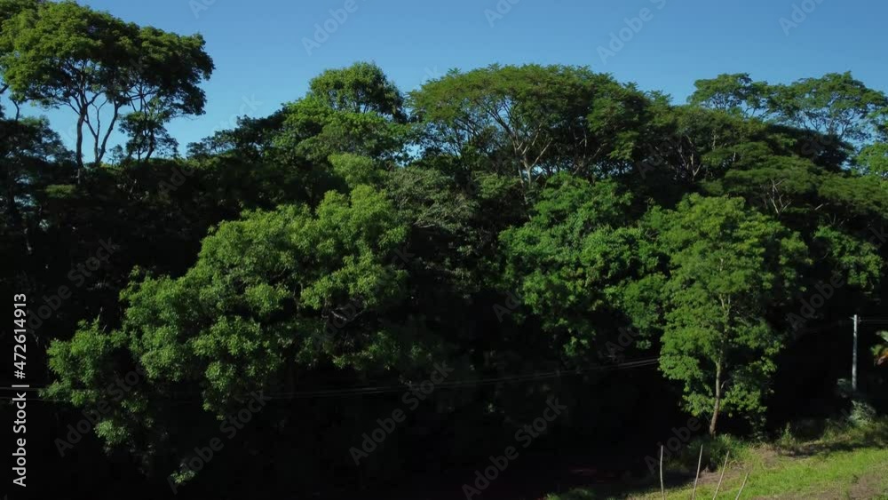 Aerial view of a countryside landscape with plantations and villages in Brazil. drone flight, 4k Aerial view of a countryside landscape with plantations and villages in Brazil. drone flight, 4k