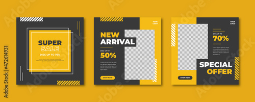 Fashion social media post template. Minimalist fashion sale social media post template