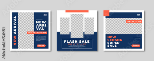 Fashion social media post template. Minimalist fashion sale social media post template