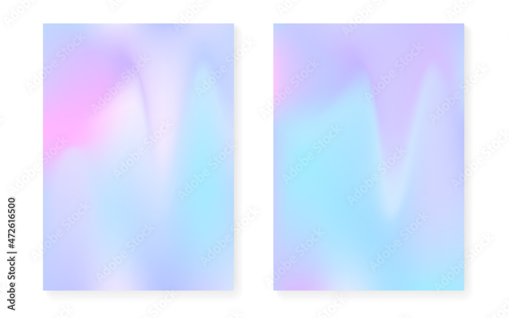 Hologram gradient background set with holographic cover.