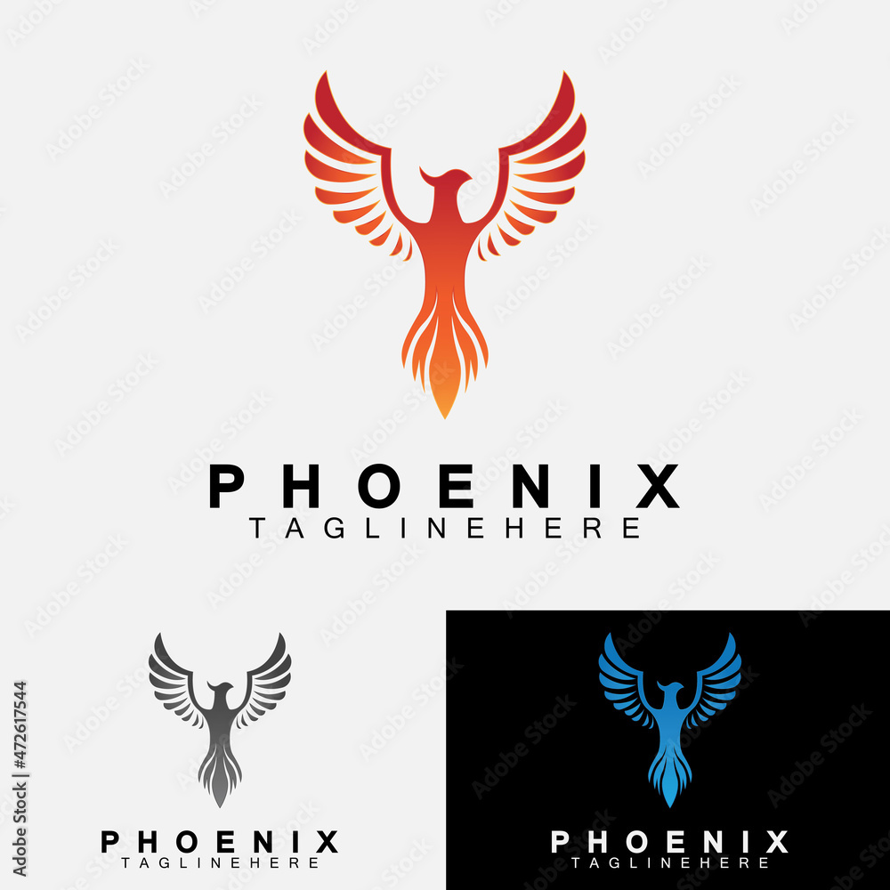 Obraz premium Phoenix logo Vector Illustration Design Template