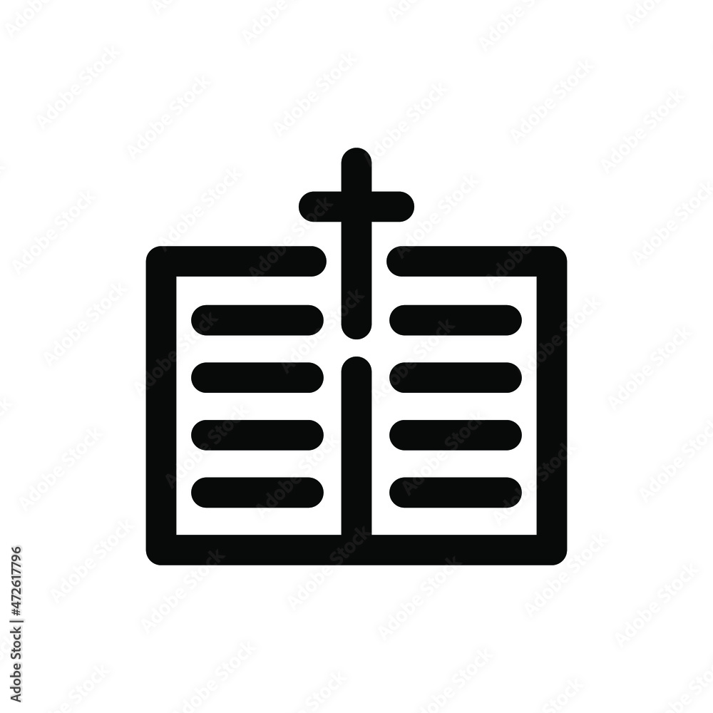 Bible church logo. Religion icon. Christian symbol. Vector illustration. Book with cross Bible church logo. Religion icon. Christian symbol. Vector illustration. Book with cross