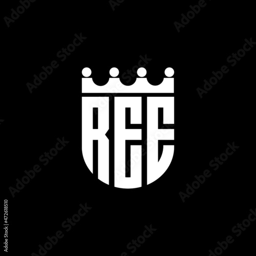 REE letter logo design with black background in illustrator, vector logo modern alphabet font overlap style. calligraphy designs for logo, Poster, Invitation, etc.	