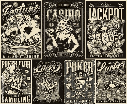 Gambling vintage posters collection