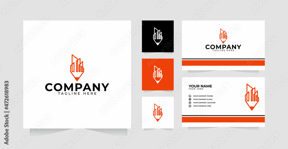 Pencil City logo design inspiration and business card Pencil City logo design inspiration and business card
