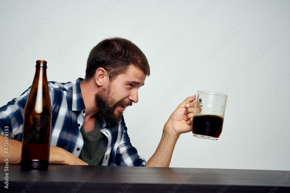 a person drinking beer alcohol emotion isolated background a person drinking beer alcohol emotion isolated background