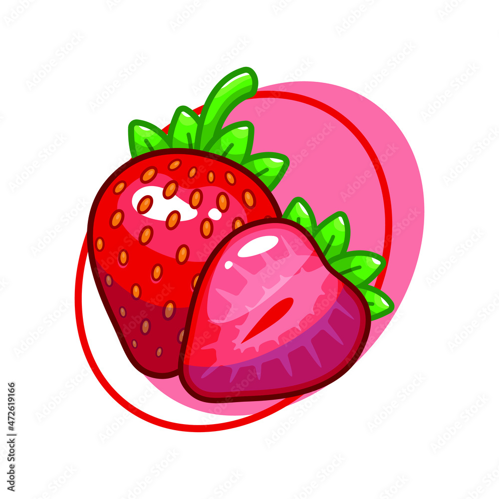 Strawberry fruit drawing illustration design Strawberry fruit drawing illustration design
