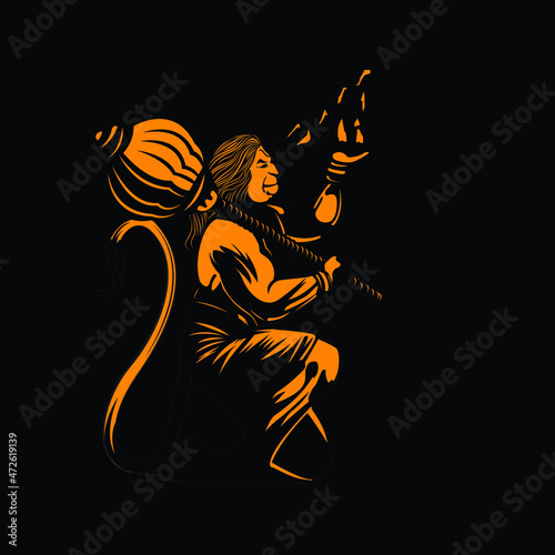 Fotografie Lord Hanuman vector art, creation hanuman jayanti special,  Hanuman Jayanti festival of India and Happy Dussehra celebration