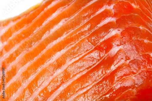 Close up of fresh raw salmon steak