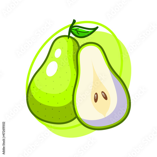 Pear fruit drawing illustration design (ID: 472619302)