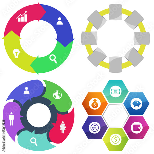 Business infographics. Set of pie chart	