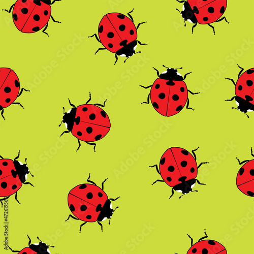 vector ladybug seamless pattern