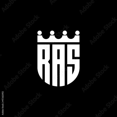 RAS letter logo design with black background in illustrator, vector logo modern alphabet font overlap style. calligraphy designs for logo, Poster, Invitation, etc.